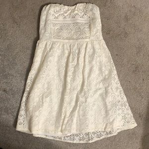 Strapless lace dress
